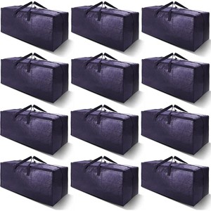 6/12pack Heavy Duty Extra Large Moving Bags W/Backpack Straps - Strong Handles & Zippers - 1 of 4