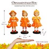Inviting Pumpkin Girl Trio Set of Figurines, 6" Victorian Autumn Fall and Halloween Table Decoration| OrnamentallyYou - 4 of 4