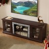 70" Modern TV Stand with 2-Door Storage, Faux Stone Media Console Cabinet, Large Entertainment Center - 2 of 4