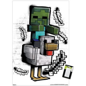 Trends International Minecraft: Metro Art - Chicken Jockey Unframed Wall Poster Prints - 1 of 4