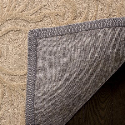 Ivory Hand-Knotted Wool and Synthetic Area Rug 3' x 5'