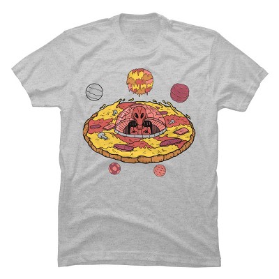 Men's Design By Humans Pizza Ufo By fathi_dhia T-Shirt