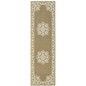 Oriental Weavers Marina 7764J Tan/ Ivory Indoor/Outdoor Area Rug - 2'3" x 7'6" - 1 of 3