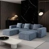 Combo Modular Sofa with 3 Seats for Living Room, Sectional Sofa with Ottoman, Sofa with Foam Filling and Corduroy Fabric-Coolbibila - 3 of 4