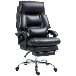 Aghana Digitals Black PU Leather Reclining Office Chair with Overstuffed Foam, 135° Recline, - 1 of 4