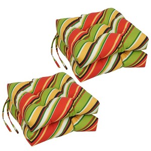 Blazing Needles, 16-inch Spun Polyester Outdoor Square Tufted Chair Cushions (Set of 4) - 1 of 1