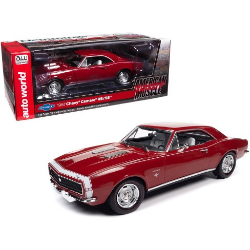 1967 Chevrolet Camaro Rs/ss Bolero Red With White Stripe And White Interior  1/18 Diecast Model Car By Auto World : Target