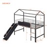 CAVINAS Twin Size Metal Loft Bed with Slide & Ladder & Writable Board,House Bed Frame for Kids Room,Bedroom - 4 of 4
