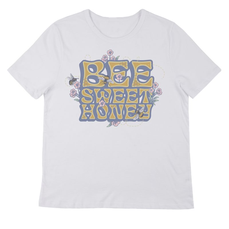 Bee Sweet Honey Crew Neck Short Sleeve Women's White T-shirt, 1 of 3