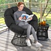 Tangkula PE Wicker Papasan Chair 360° Swivel Living Room Chair w/ Thick & Removable Cushion - 2 of 4
