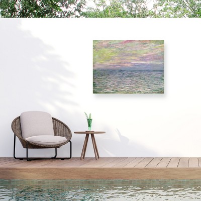 Trademark Fine Art - Claude Monet Coucher de Soleil a Pourville Matted Framed Art