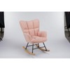 DOMETOUR Upholstered Glider Rocker with High Backrest, Reading Chair Modern Rocking Accent Chairs for Living Room, Nursery, Bedroom - 2 of 4