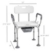 Maliang Shower Chair with Height Adjustable Bedside Commode, Raised Toilet Seat with Non-Slip Rubber Foot Pad for Seniors, Disabled - 2 of 4