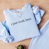 Simply Sage Market Embroidered I Just Work Here Lightweight Garment Dyed Sweatshirt - M - Hydrangea - 3 of 4