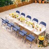 VINGLI Folding Chairs All Steel Metal Frame, Durable Portable and Versatile for Indoor Outdoor Use, Darkblue, Set of 4 - 2 of 4