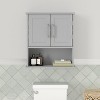 Merrick Lane Wall Mounted Bathroom Medicine Cabinet with Adjustable Cabinet Shelf, Lower Open Shelf, and Magnetic Closure Doors - 2 of 4
