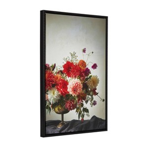 Kate & Laurel All Things Decor 23"x33" Sylvie Beaded Floral Study Cream Framed Canvas by Emiko and Mark Franzen Black - 1 of 4