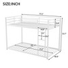 Sapphtopaz Metal Bunk Bed with Guardrail & Ladder,Space-Saving Low Floor Bunk Bed Frame with Sturdy Frame for Adults,Teen,Bedroom - 2 of 4