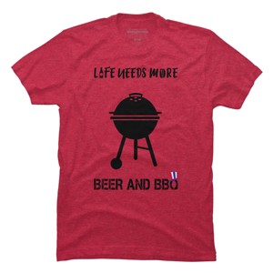 Men's Design By Humans July 4th Life Needs More BBQ By TeeShirtMadness T-Shirt - 1 of 2