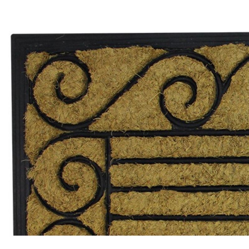 Northlight Natural Coir Stripes and Scrolls Outdoor Doormat 18" x 30", 4 of 6