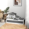 PawHut Big 3-Room Tortoise Habitat House with Balcony & 2 Stories, Wooden Indoor/Outdoor Tortoise Enclosure, Large Reptile Cage - 3 of 4