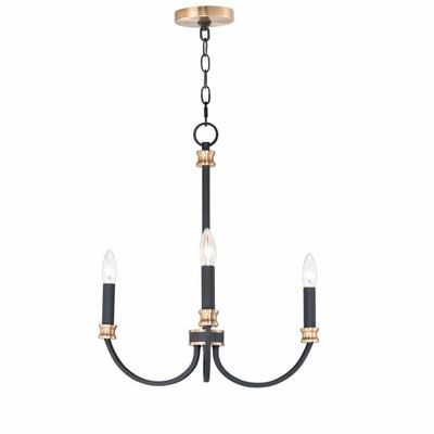 Maxim Lighting Charlton 3 - Light Chandelier in  Black/Antique Brass