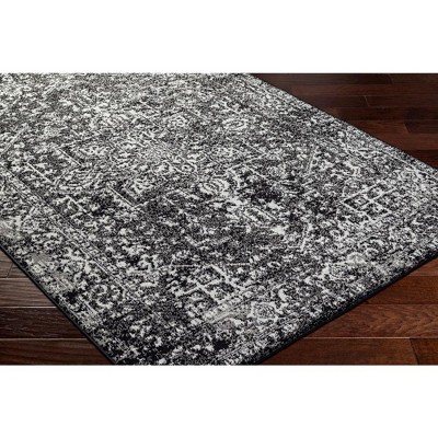 Amelia Black and Gray Synthetic Rectangular Area Rug 3'11" x 5'7"