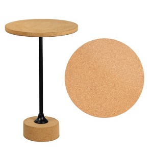 JONATHAN Y Calix Contemporary Minimalist Metal/Cork Round End Table - 1 of 4