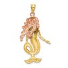 Black Bow Jewelry 14k Yellow and Rose Gold, Two Tone Large Mermaid Pendant - 3 of 4