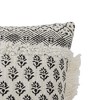 14x22 Inch Boho Print Lumbar Pillow Black & White Cotton With Polyester Fill by Foreside Home & Garden - 3 of 4