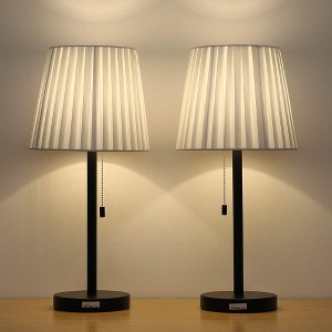 Oumilen Black Modern Accent Lamps with Pull Chain Switch, Set of 2 - 1 of 1
