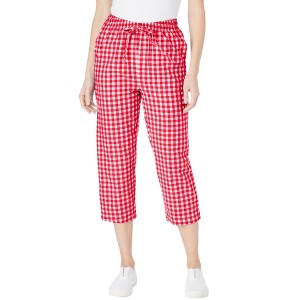 Woman Within Women's Plus Size Seersucker Capri Pant - 1 of 4