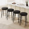 Racxily Set of 4 Modern Counter Stools, Iron Frame with Sponge Cushion & Footrest for Kitchen & Dining Room, Black - 3 of 4