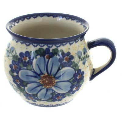 Blue Rose Polish Pottery Daisy Surprise Bubble Soup Mug