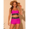 Elerevyo Women's Contrast Color High Waisted Scoop Neck Swimsuit Bathing Suit 2 Pcs - 4 of 4