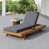 Ridstar Teak Wood Recliner Set with Waterproof Cushions for Garden, Poolside & Terrace-Dark Grey - 3 of 4