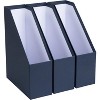 Bigso Viktoria Magazine Organizer - Magazine Holder for Paper and Manuals - File Organizer for Office Desks - 4in x 9.7in x 12.7in - 3 Pack - Blue - 3 of 4