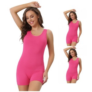 INSPIRE CHIC Women's Tummy Control U Back Butt Lifter Shorts Sculpting Full Bodysuits 3 Packs - 1 of 4