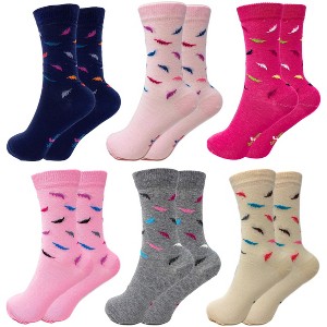 Women’s Combed Cotton Crew Socks – 6 Pairs, Colorful Soft & Breathable, Shoe Size 5-10, Moisture-Wicking - 1 of 2