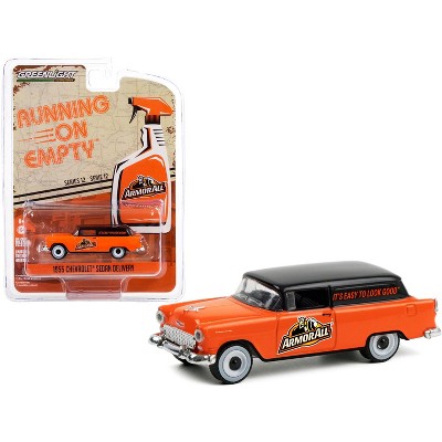 1955 Chevrolet Sedan Delivery "Armor All" Orange with Black Top "Running on Empty" Series 1/64 Diecast Model Car by Greenlight