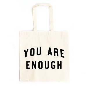 City Creek Prints You Are Enough Block Canvas Tote Bag - 15x16 - Natural - 1 of 2