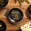 Sparkle and Bash 48 Pack Black Paper Plates for 75th Party, Cheers to 75 Years (9 In) - 2 of 4