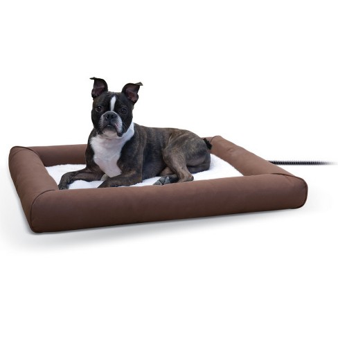 Ku0026h Pet Products Deluxe Lectro-soft Outdoor Heated Bed Medium Chocolate/tan  26.5 X 30.5 40w : Target