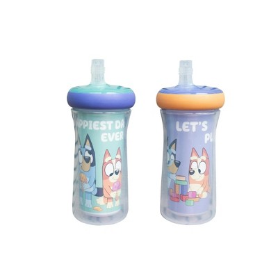 LunaLulinlk Insulated Straw Cup - Kids Water Bottles - 9 oz - 2 Pk - Ages 9 Months and Up