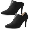 Allegra K Women's Pointy Toe Rhinestones Pull on Stiletto Heel Ankle Booties - 2 of 4