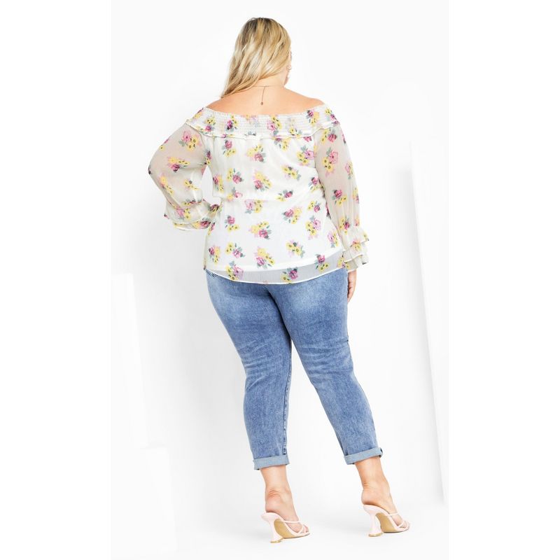 Women's Plus Size Anais Top - ivory | CITY CHIC, 4 of 10