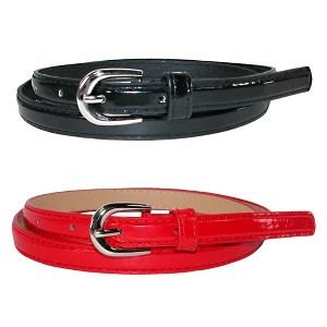 CTM Women's Skinny Dress Belt (Pack of 2 Colors) - 1 of 4