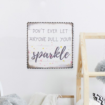 White Metal Framed Canvas Wall Art with Inspirational Quote