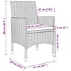 vidaXL Patio Dining Set 3 Piece with Cushions Garden Outdoor Lawn Yard Terrace Balcony Table and Chair Seat Seating Furniture Poly Rattan and Glass - 4 of 4
