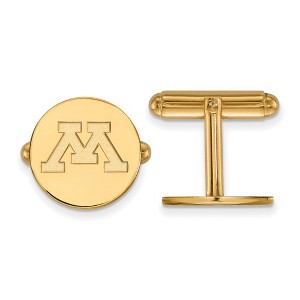 Black Bow Jewelry 14k Yellow Gold Minnesota Golden Gophers NCAA Cuff Links - 1 of 3
